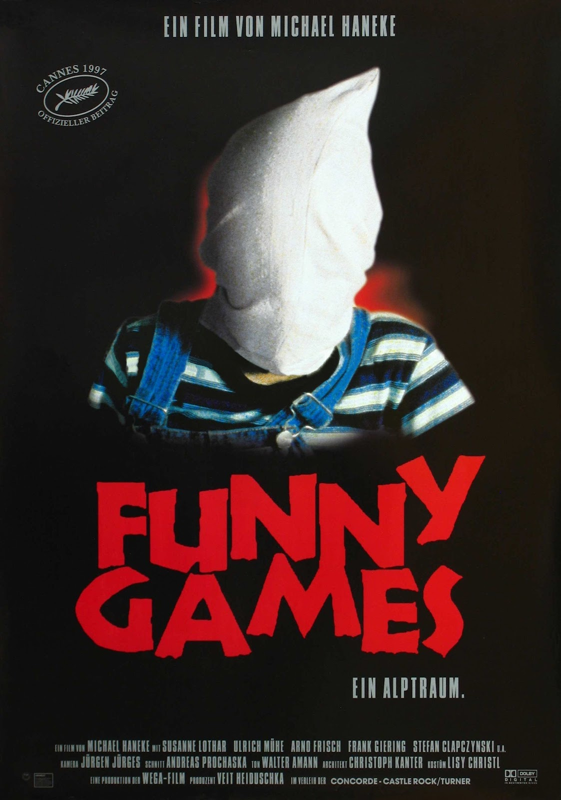 Original Large Theatrical Movie Poster Art 1997 Funny Games Film